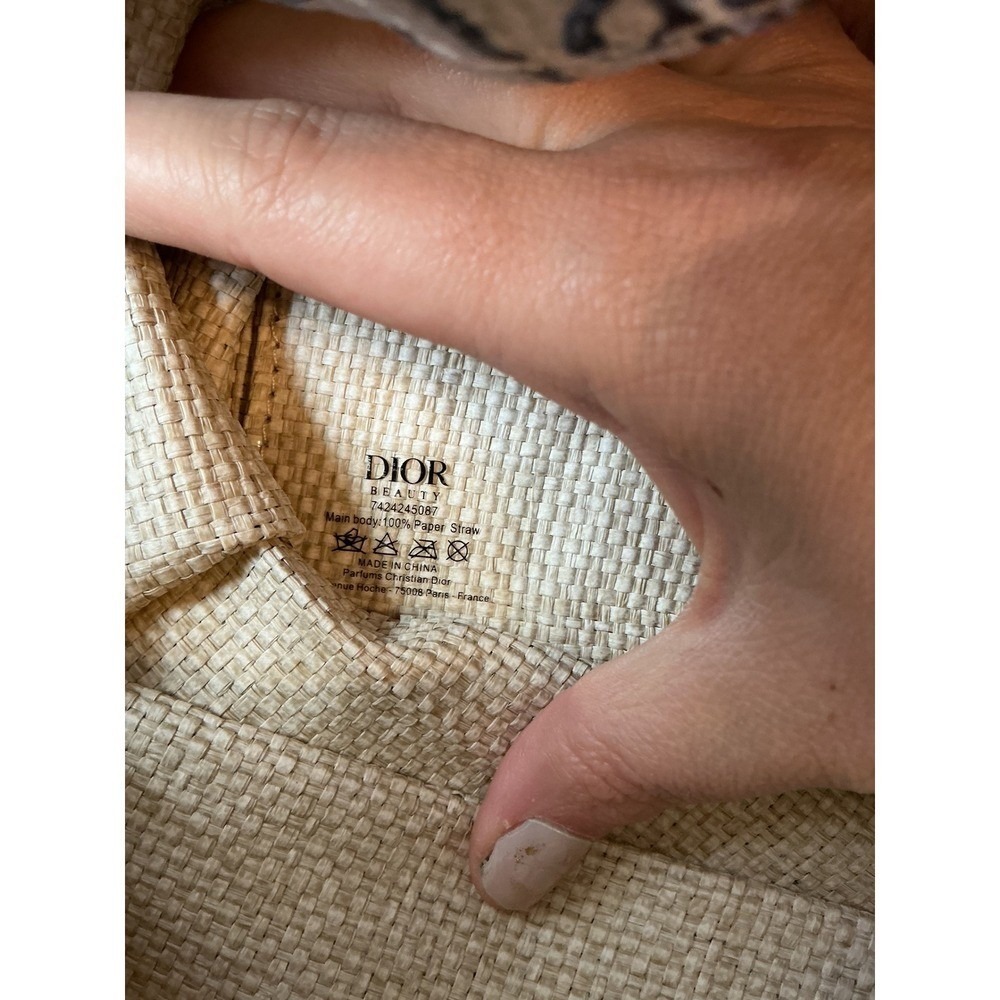 Dior Beauty Blue Toile De Jouy World Map Star Paper Straw Tote Bag OS Beach Tote - Picture 8 of 8